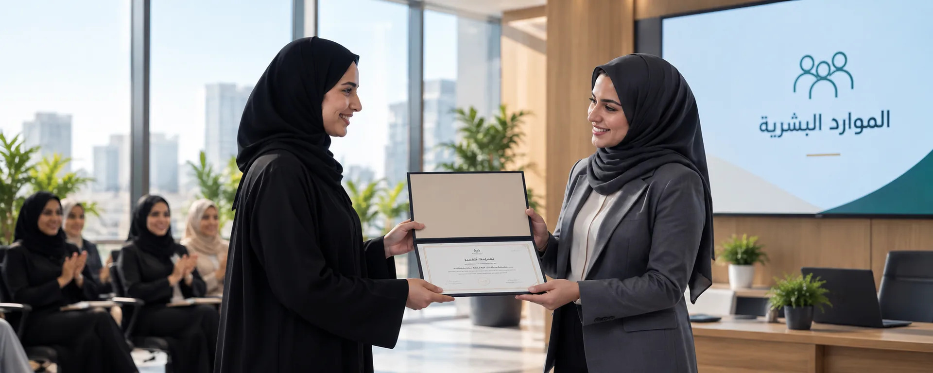 تسليم شهادة دبلوم إدارة الموارد البشرية